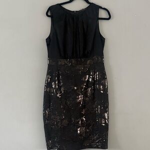 Elie Tahari Black Silk Sheath Cocktail Dress